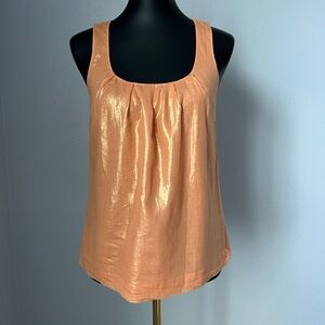 J. Crew Metallic shimmer Peach orange tank blouse